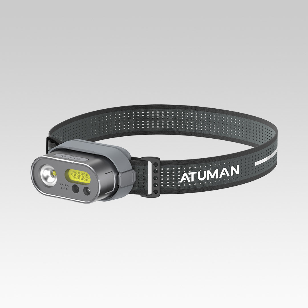 ATUMAN MH1 Multifuction Dual control Head Flashlight Outdoor LED Sensor Hat Clip Lamp