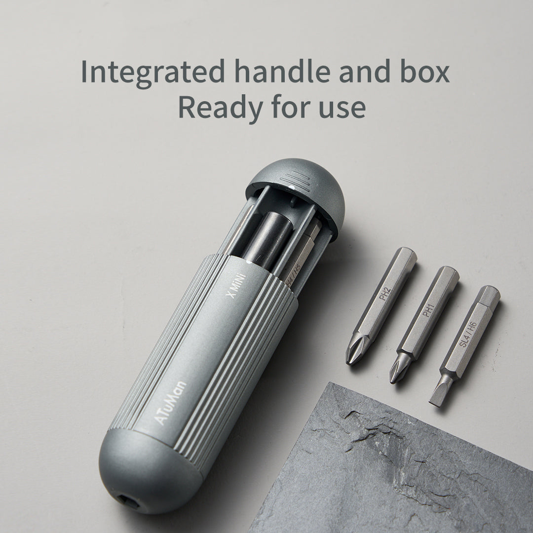ATuMan Xmini Pocket Screwdriver Kit – 179g Lightweight Tool with Alloy Bits & T-Handle for Repair & DIY