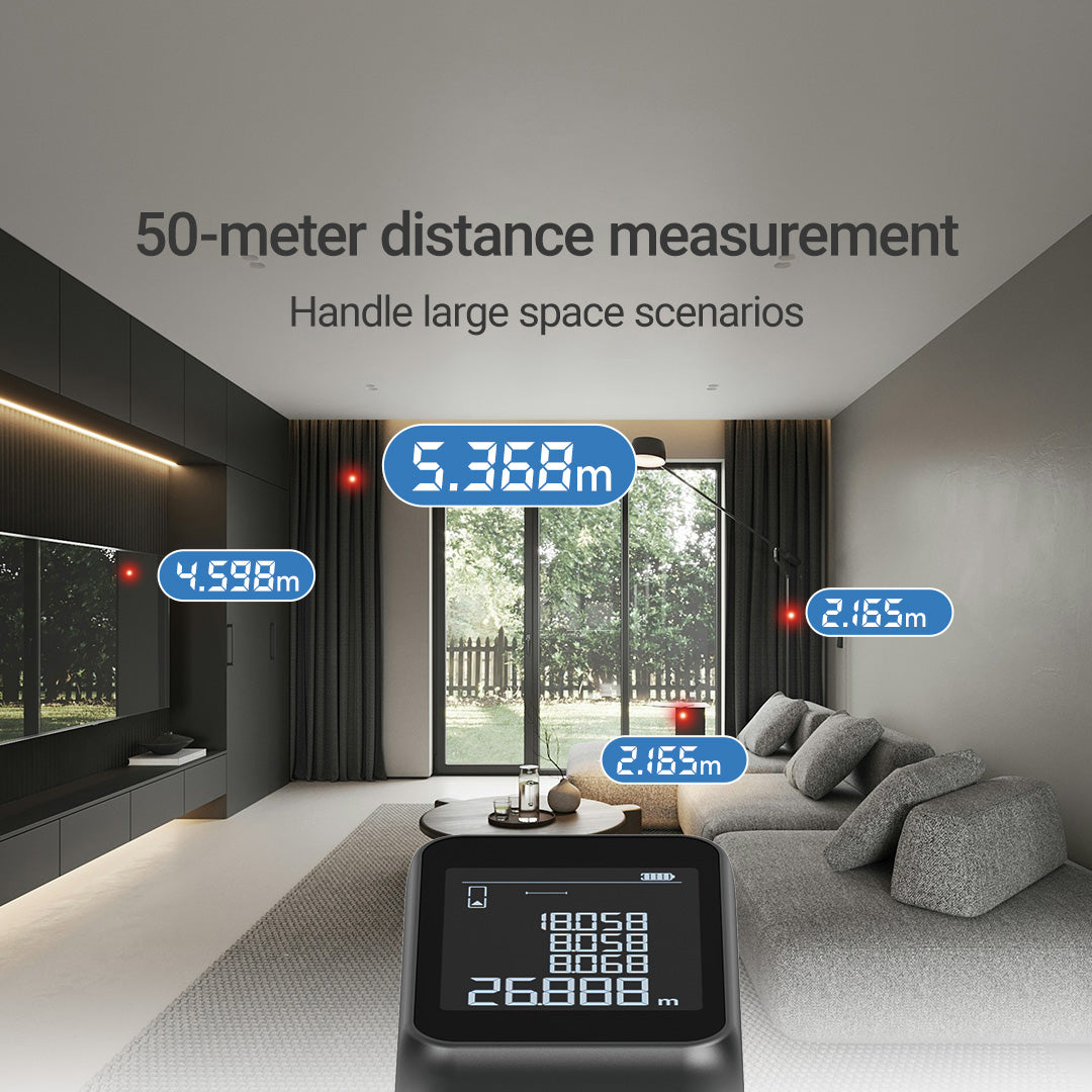 ATuMan LS-A Laser Distance Meter 50m – High Precision Measuring Tool with Large Display for Construction & DIY