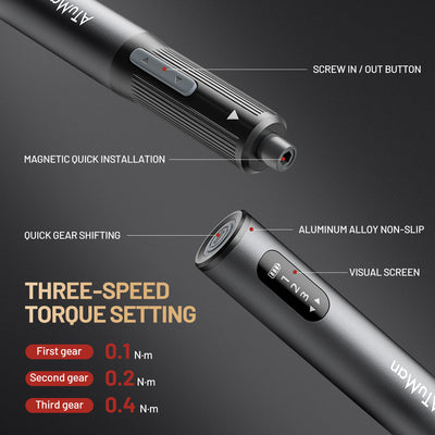 ATuMan E3 Electric Precision Screwdriver Kit – Cordless Rechargeable Tool Set for DIY, Electronics & Home Repair