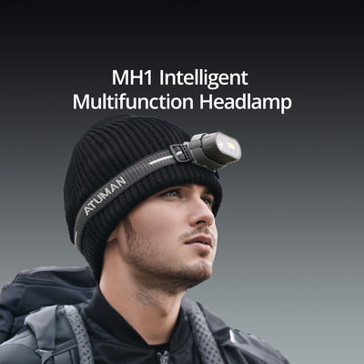 ATUMAN MH1 Multifuction  Dual control Head Flashlight Outdoor LED Sensor Hat Clip Lamp