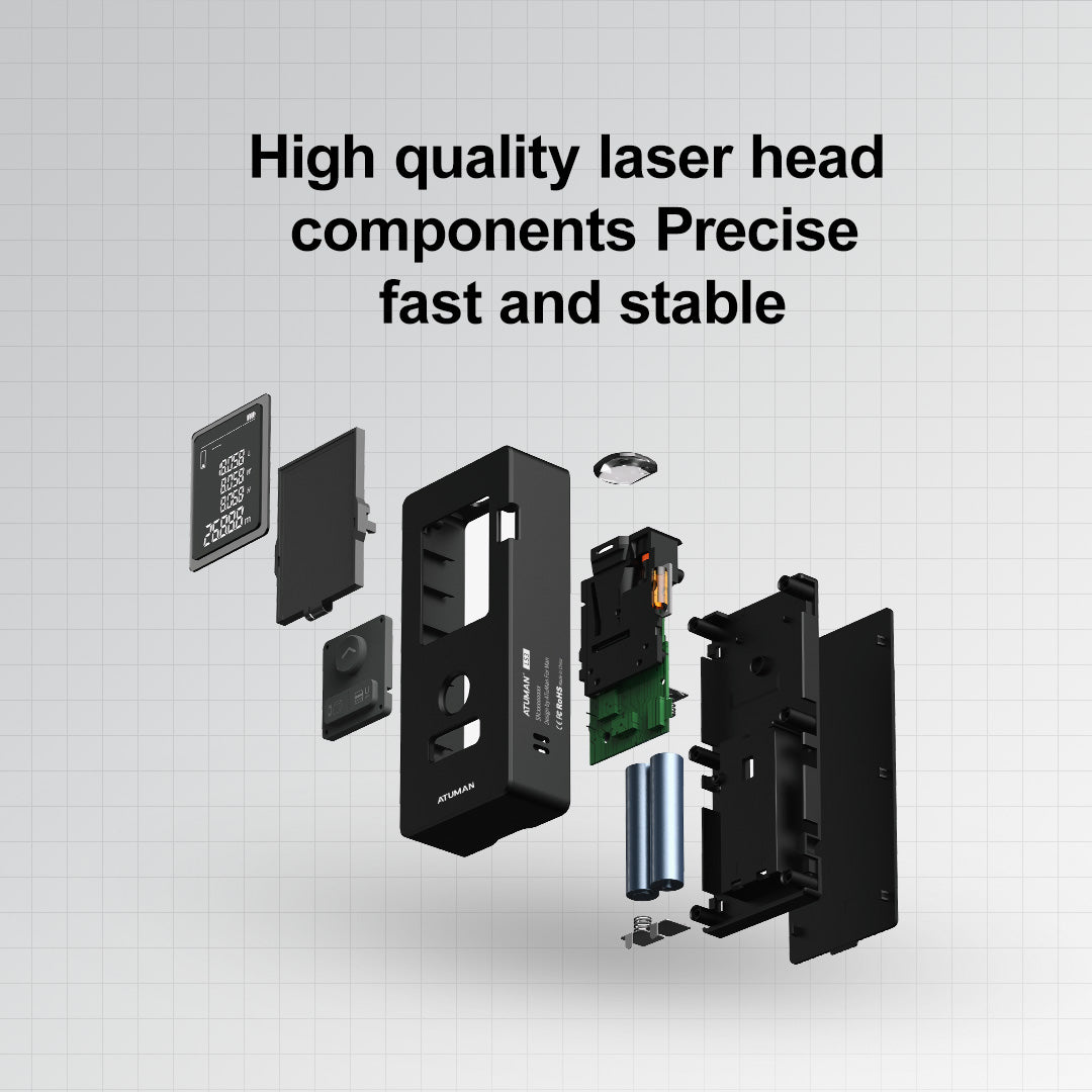 ATuMan LS3 Laser Distance Meter 60/80m – 17 Functions, 8 Modes for Length, Area & Volume Measurement