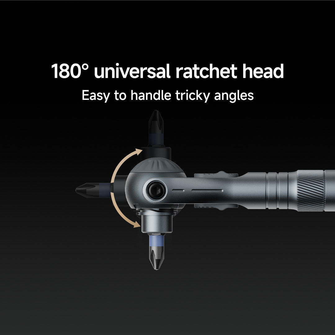 ATuMan RS2 Ratchet Screwdriver Set – 28-Piece S2 Magnetic Bits with Extendable Handle & 180° Ratchet Head