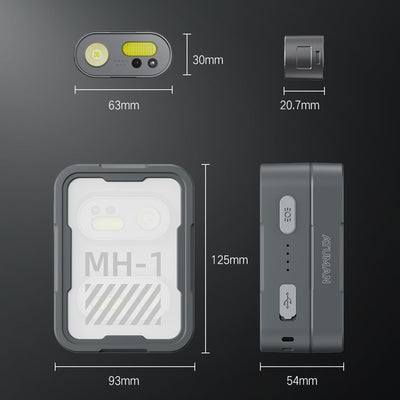 ATUMAN MH1 Multifuction  Dual control Head Flashlight Outdoor LED Sensor Hat Clip Lamp