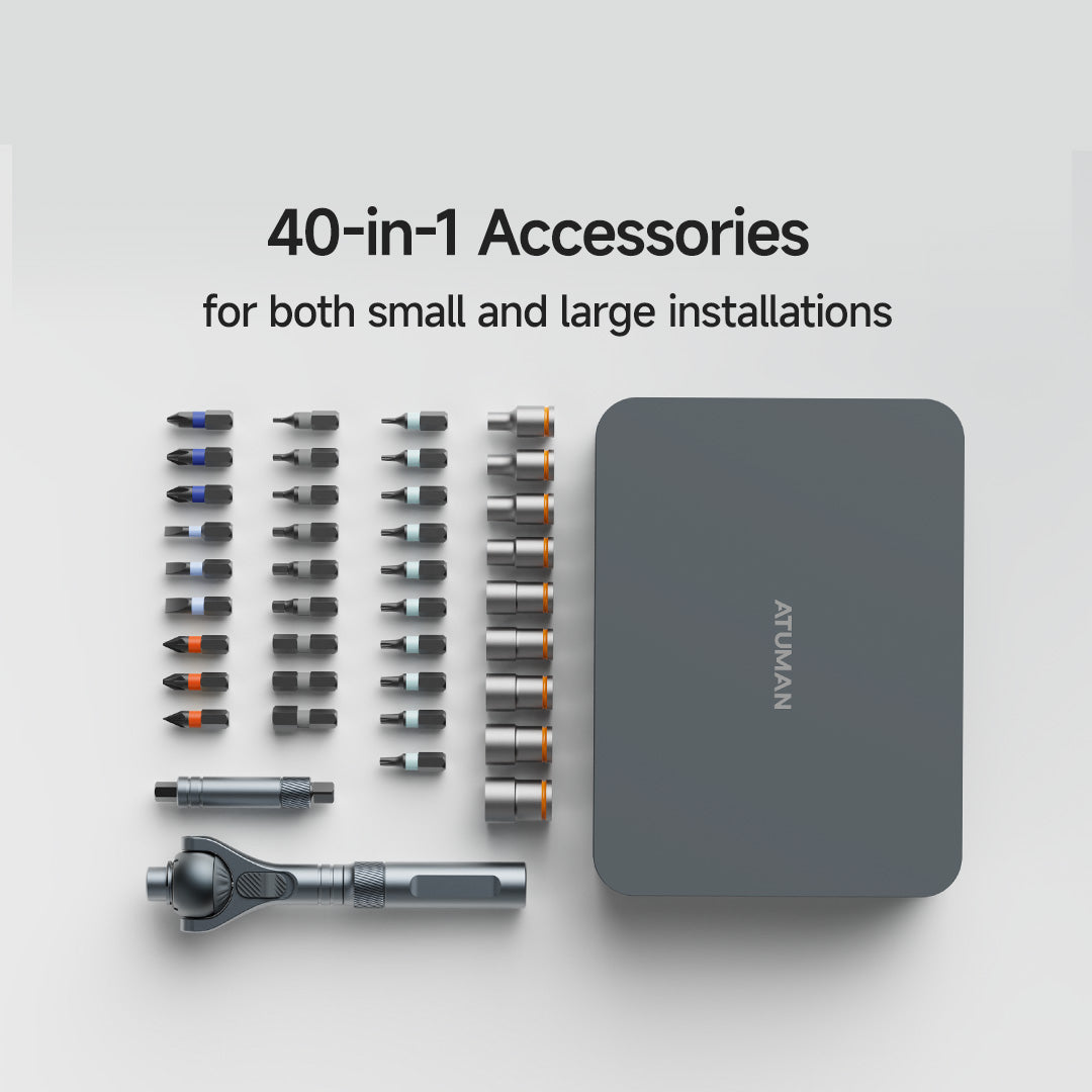 ATuMan RS2 Ratchet Screwdriver Set – 28-Piece S2 Magnetic Bits with Extendable Handle & 180° Ratchet Head