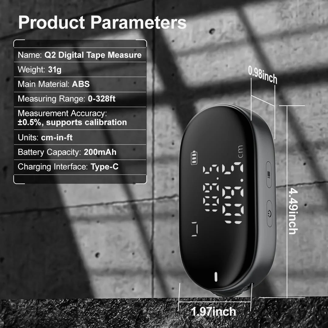 ATuMan Q2 Digital Measuring Tool – Portable Rolling Distance Meter with Type-C Rechargeable Design
