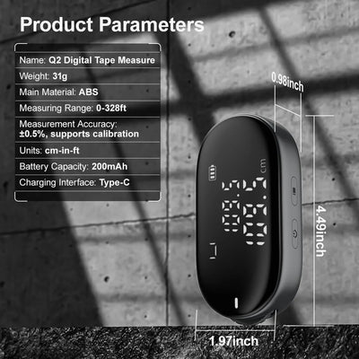 ATuMan Q2 Digital Measuring Tool – Portable Rolling Distance Meter with Type-C Rechargeable Design
