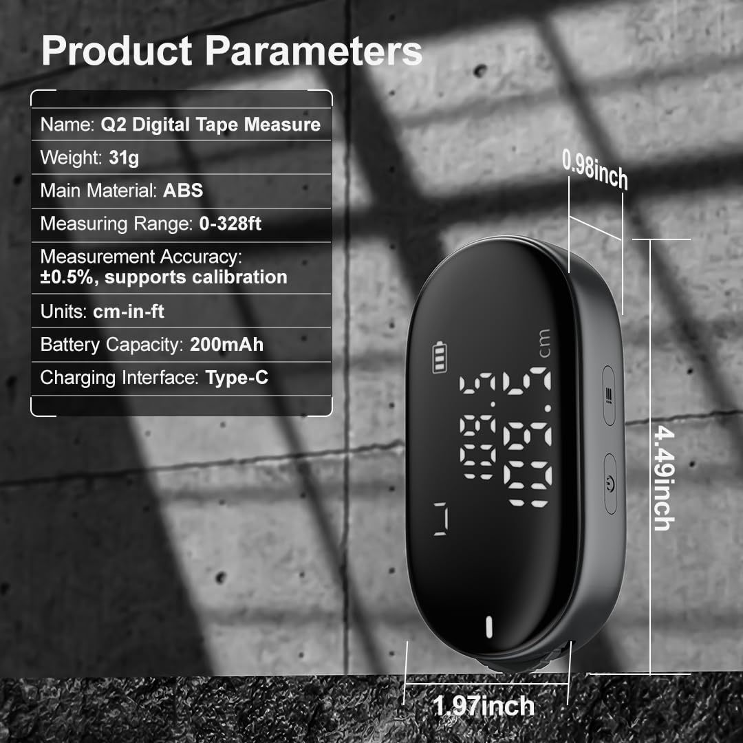 ATuMan Q2 Digital Measuring Tool – Portable Rolling Distance Meter with Type-C Rechargeable Design