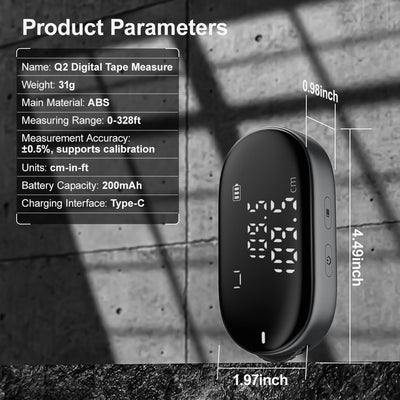 ATuMan Q2 Digital Measuring Tool – Portable Rolling Distance Meter with Type-C Rechargeable Design